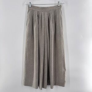 Vintage Rodier Silk Polka Dot Pleated Midi Skirt Made in France Size 42 (US M)